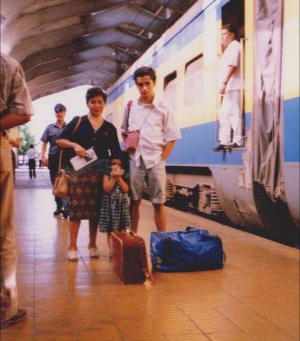 Familia Ortega Morales en Estación Talca, año 1997