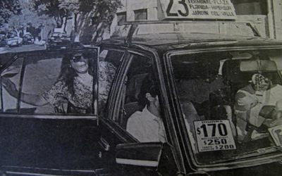 Colectivo en pleno centro de Talca, año 1998