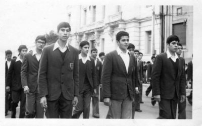 Desfile de estudiantes Liceo de Hombres de Talca, año 1977