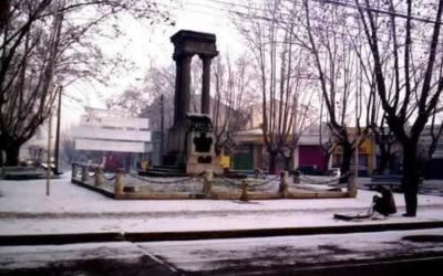 Nieve en Plaza «La Loba» de Talca, año 2007