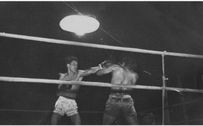 Pelea de boxeo en recinto Estadio Fiscal de Talca, año 1964
