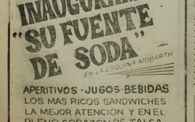 Aviso publicitario de fuente de soda «Olympo», s.f.