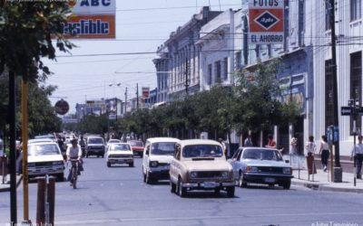 Calle 1 Sur, pleno centro de Talca, diciembre de 1983
