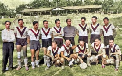 Selección de Fútbol Fábrica Calaf en Estadio Fiscal. Década del 50′