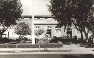 Frontis Estación de Talca, desde Plaza “La Loba”, año 1960