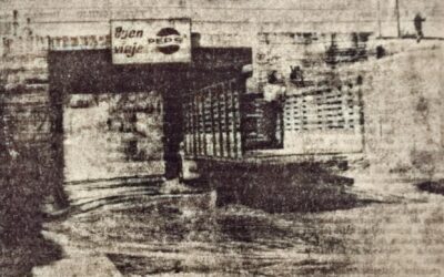 Anegamiento en paso bajo nivel calle 8 sur, 1970