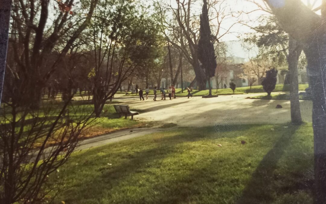 Niños juegan en la Alameda de Talca, s.f.