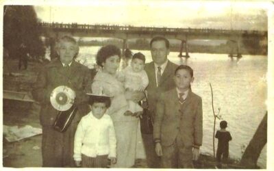 Familia talquina en Balneario Río Claro de Talca, s.f.