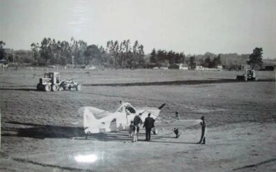 Construcción aeródromo de Panguilemo, década de 1960